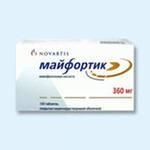 Майфортик таблетки 360 мг, 50 шт. Майфортик таблетки 360 мг, 50 шт.