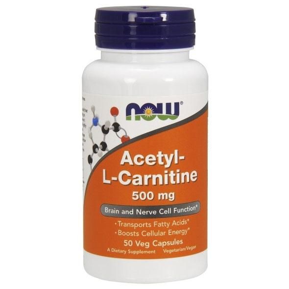 Now Acetyl-L-Carnitine Ацетил-L-Карнитин 500 мг капсулы вегетарианские 50 шт.