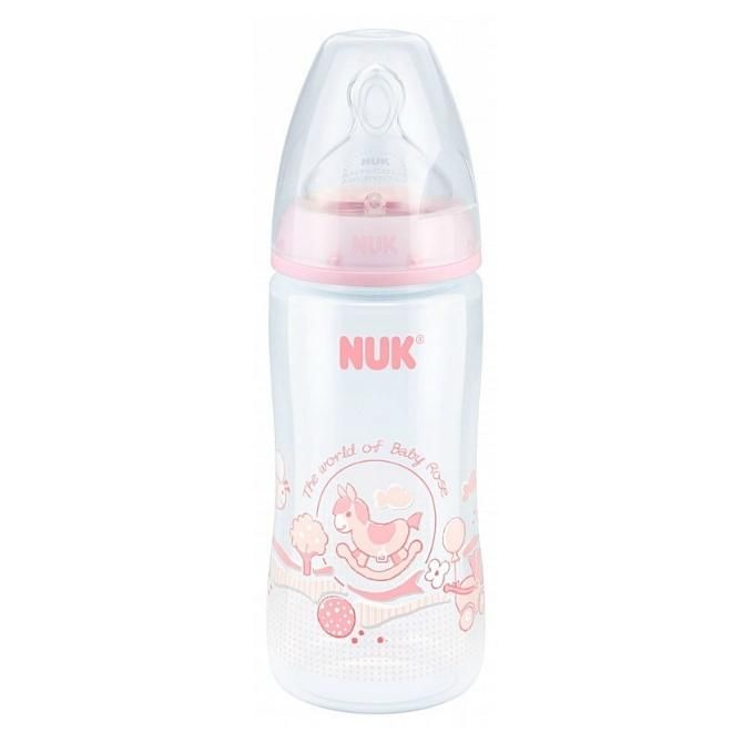 Nuk First Choice Baby Rose Plus Бутылочка с силиконовой соской 0-6 мес р.1 300 мл