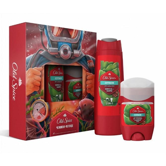 Old Spice Твердый дезод. Citron 50 мл+Гель д/душа+Шмп 2в1 Citron 250 мл 1 уп.