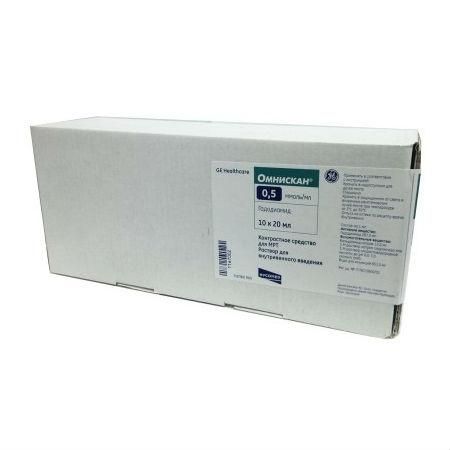 Омнискан р-р для в/вен. введ. 0.5 ммоль/мл флак 20 мл 10 шт