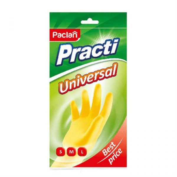 Paclan Practi Перчатки резиновые размер M желтые Paclan Practi Перчатки резиновые размер M желтые