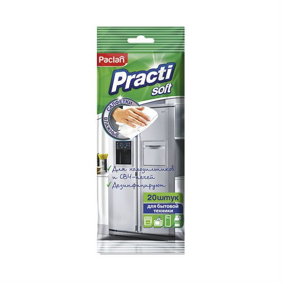 Paclan Влажные салфетки для холодильника и СВЧ 20шт Paclan Влажные салфетки для холодильника и СВЧ 20шт