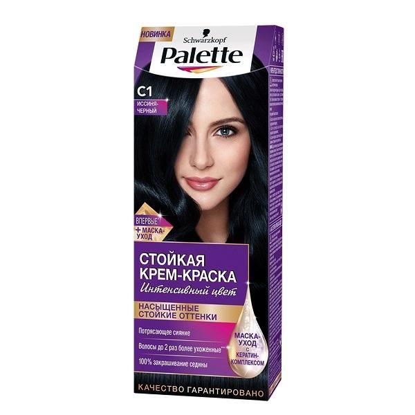 Palette Стойкая краска+маска C1 Иссиня-черный 110мл