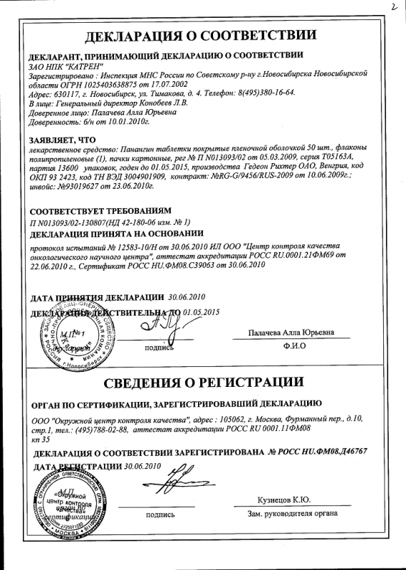 Панангин драже, 50 шт.