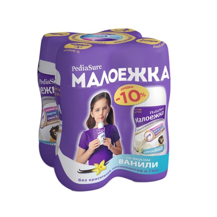 Pediasure Малоежка для диет питания со вкусом ванили 1-10 лет 200 г мультипак 4 шт.