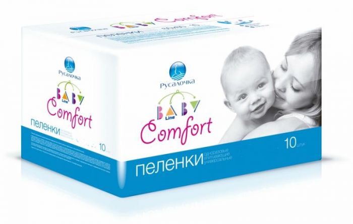 Пеленки Baby Line детские Русалочка одноразовые 60х90 10 шт.