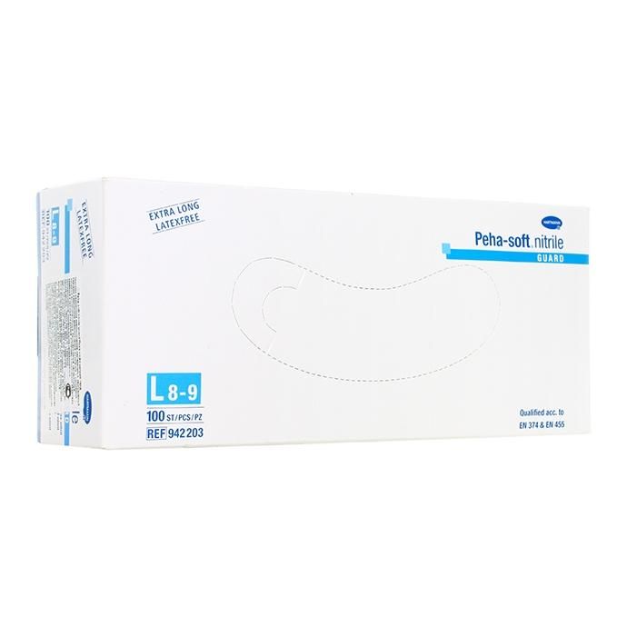 Перчатки Peha-soft nitrile guard/Пеха-софт нитриловые гард нестерильные без пудры р.L 100 шт.