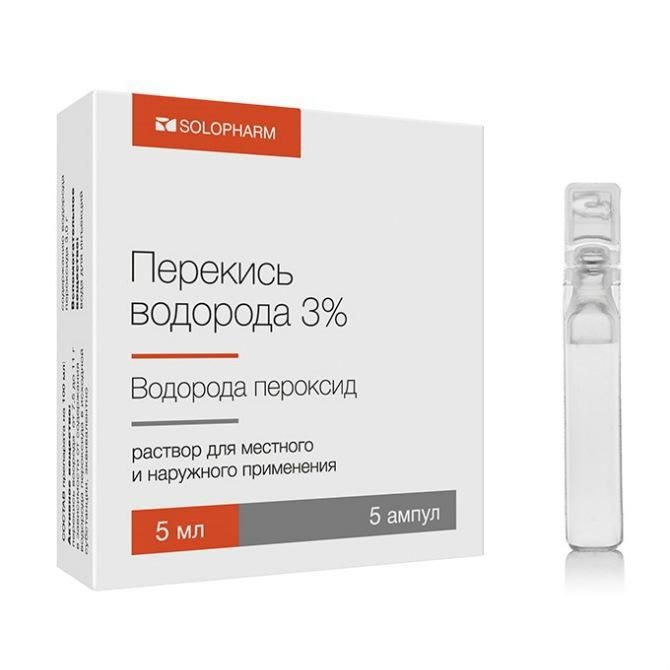 Перекись водорода-СОЛОфарм Политвист р-р 3% 5 мл ампулы пластик 5 шт.