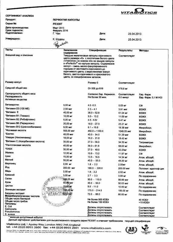 Перфектил капсулы, 30 шт.