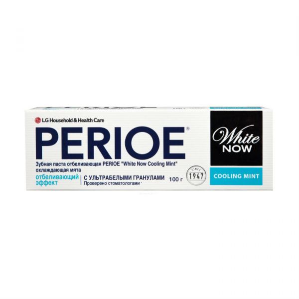 Perioe White now cooling mint Зубная паста отбеливающая охлаждающая мята 100 г Perioe White now cooling mint Зубная паста отбеливающая охлаждающая мята 100 г