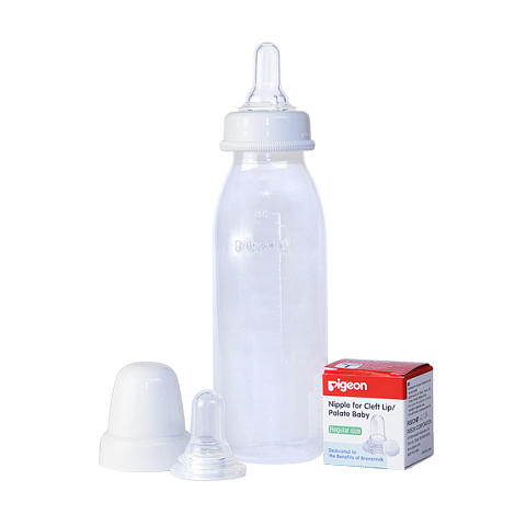 Pigeon Бутылочка с клапаном для кормления детей с расщелиной неба и/или губы 240мл Pigeon Бутылочка с клапаном для кормления детей с расщелиной неба и/или губы 240мл