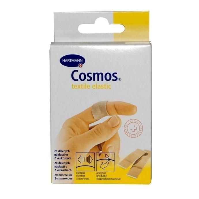 Пластырь Космос/Cosmos textil elastic текстильный эластичный 2 размера 20 шт.