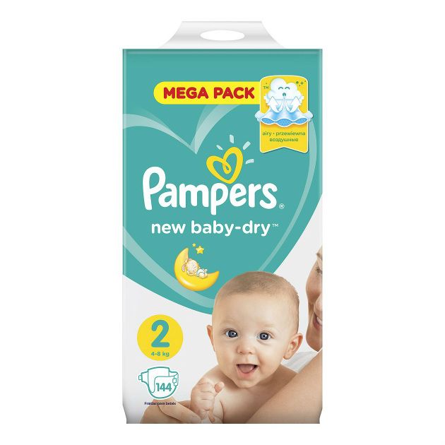 Подгузники Памперс (Pampers) Active Baby-Dry 4-8 кг р.2 144 шт.