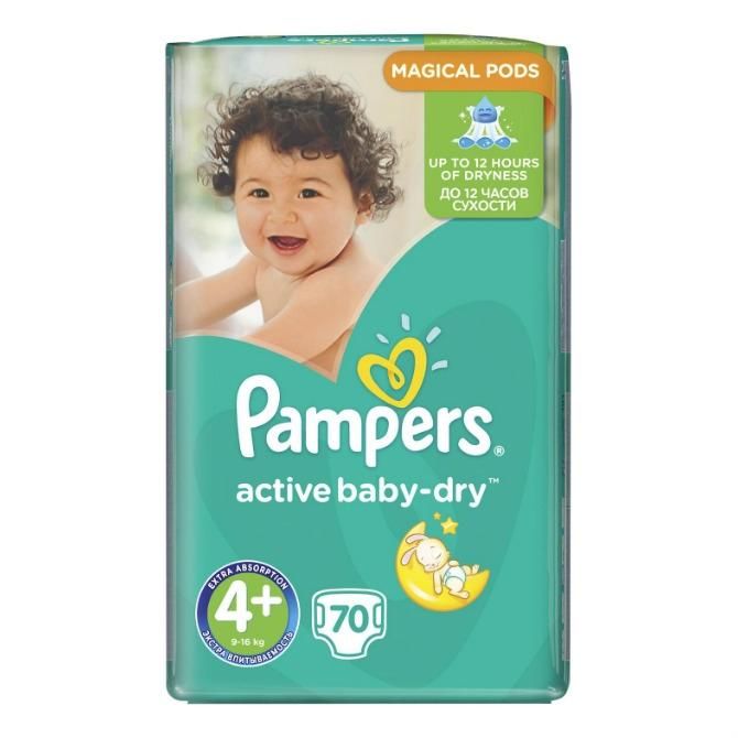 Подгузники Памперс (Pampers) Актив Бэби Джайнт (9-16 кг) упаковка 70 шт.