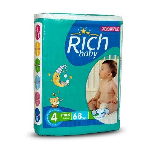 Подгузники Rich Baby 4 Maxi для детей от 7 до 18 кг 60 шт.