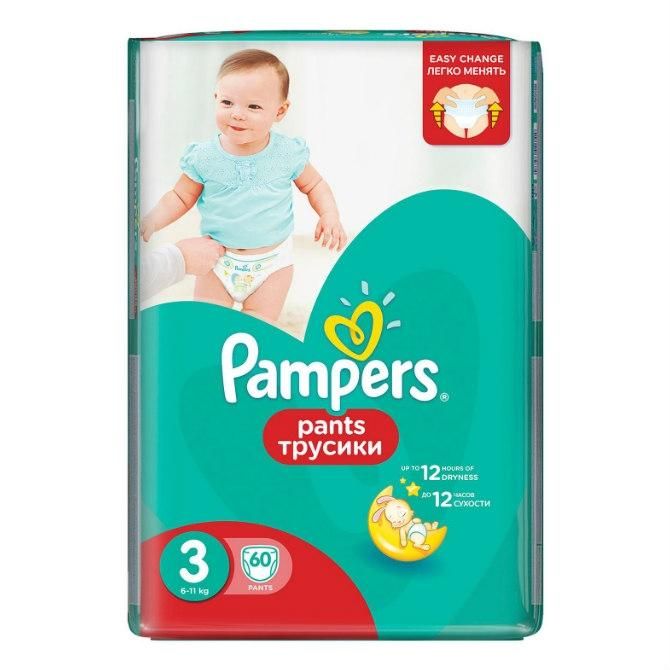 Подгузники-трусики Памперс (Pampers) Джамбо Пак (6-11 кг) 60 шт. упак.