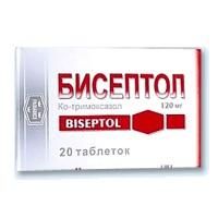Бисептол таблетки 120 мг, 20 шт. Бисептол таблетки 120 мг, 20 шт.