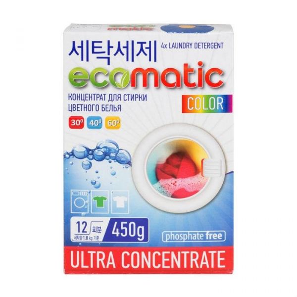 Posh One Стиральный порошок для цветного белья Ecomatic color 450г