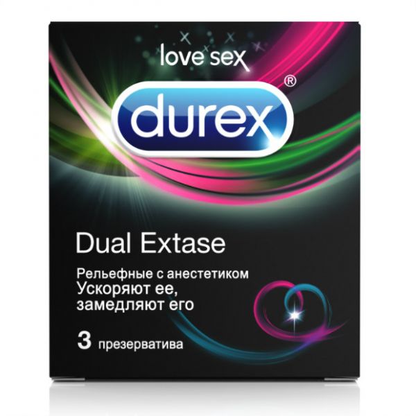 Презервативы Durex Dual Extase упаковка 3 шт. Презервативы Durex Dual Extase упаковка 3 шт.