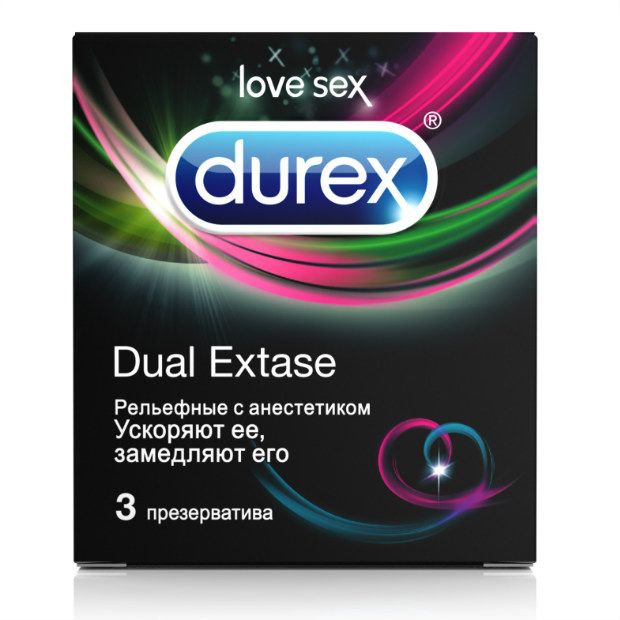 Презервативы Durex Dual Extase упаковка 3 шт.