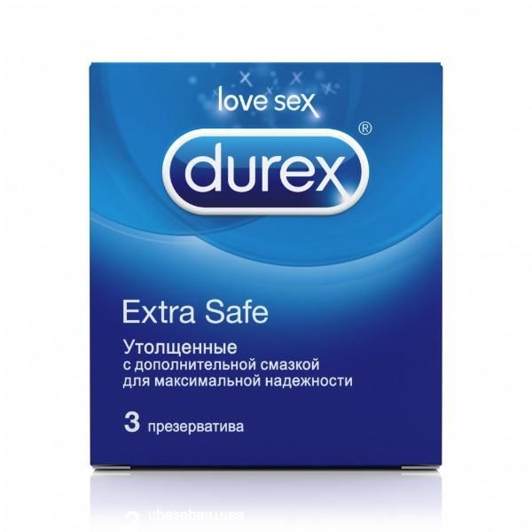 Презервативы Durex Extra Safe упаковка, 3 шт.