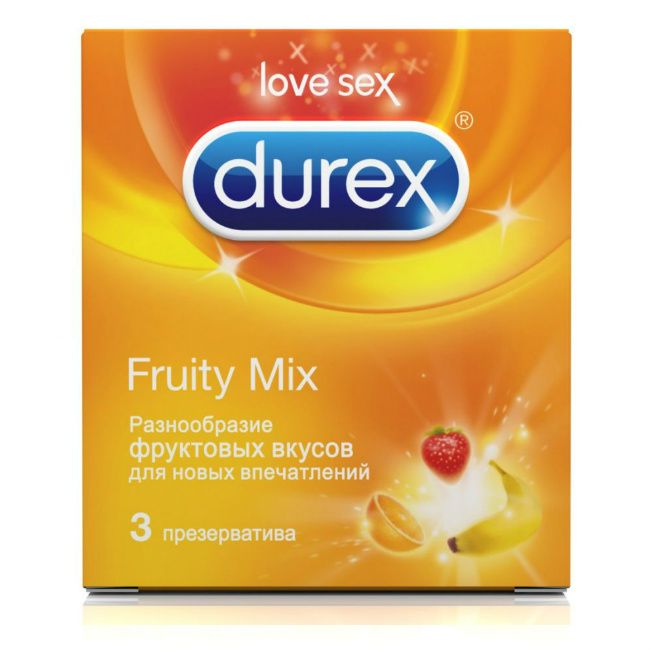 Презервативы Durex Fruity Mix упаковка, 3 шт.