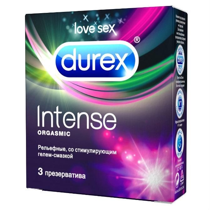 Презервативы Durex Intense Orgasmic с ребристой и точечной структурой 3 шт.