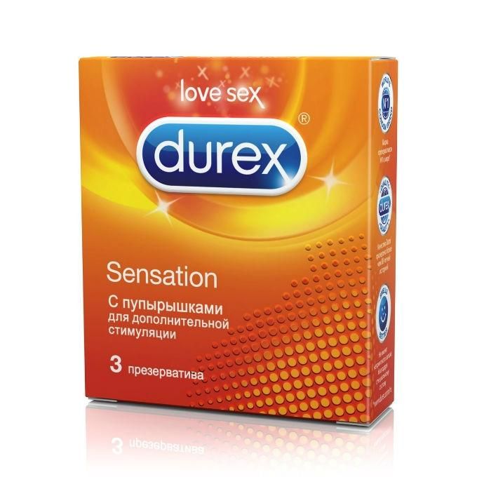 Презервативы Durex Sensation упаковка, 3 шт.