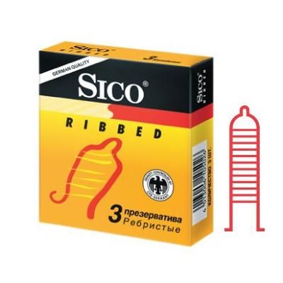 Презервативы Sico Ribbed с кольцевым рифлением, 3 шт.