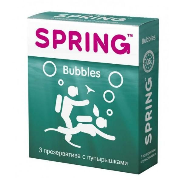 Презервативы Spring Bubbles с пупырышками 3 шт.