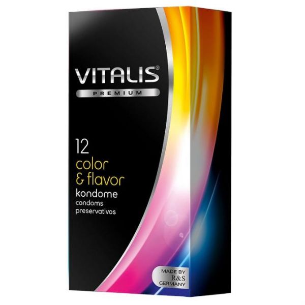 Презервативы VITALIS Premium color &amp; flavor цветные ароматизированные 12 шт.