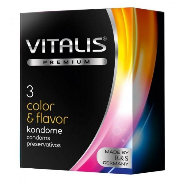 Презервативы VITALIS Premium color &amp; flavor цветные ароматизированные 3 шт.