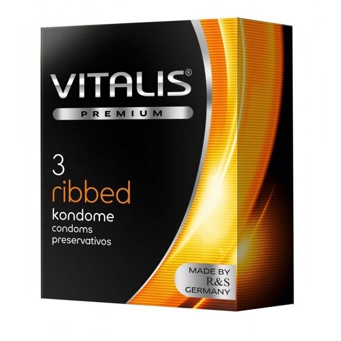 Презервативы VITALIS Premium ribbed ребристые 3 шт.