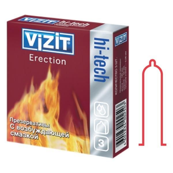 Презервативы VIZIT Hi-tech erection с возбуждающей смазкой 3 шт.