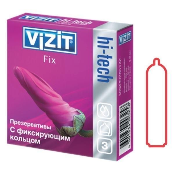 Презервативы VIZIT Hi-tech Fix с фиксирующим кольцом, 3 шт.