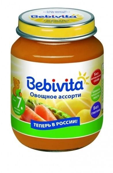 Пюре Бэбивита (Bebivita) овощное ассорти 7 мес. 100г упак.