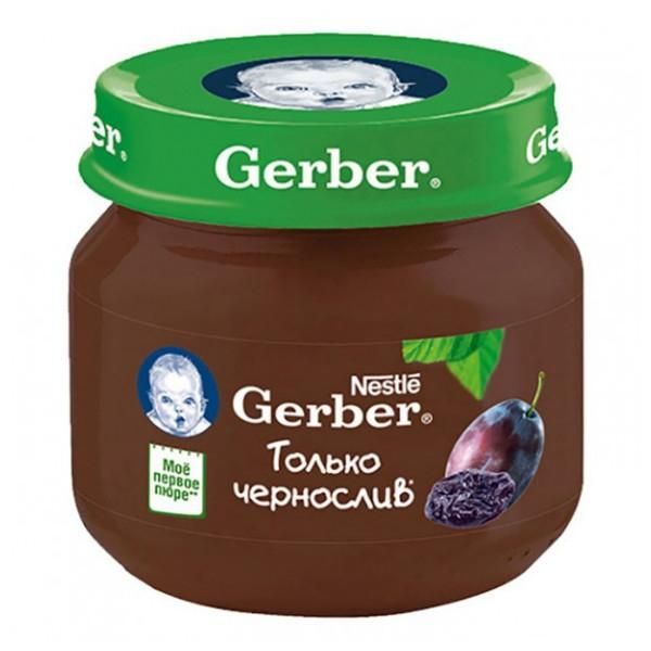 Пюре Gerber чернослив 4 мес. 80г