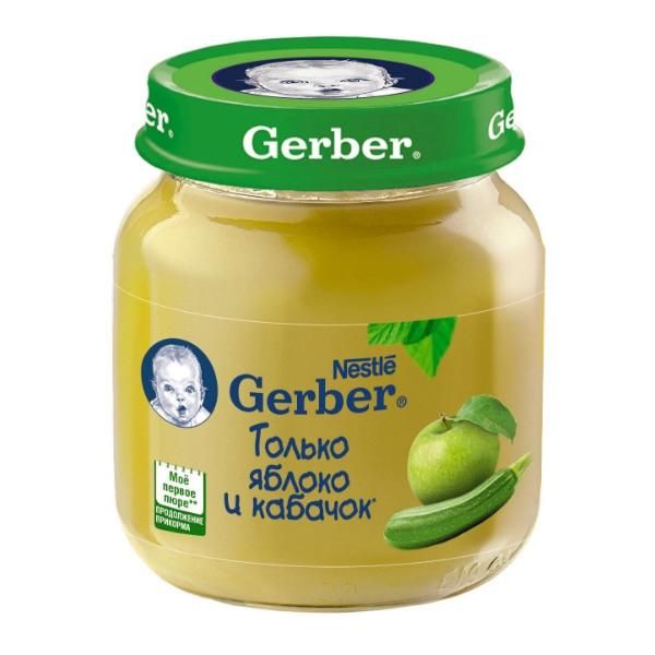 Пюре Gerber яблоко и кабачок 5 мес. 130г упак.