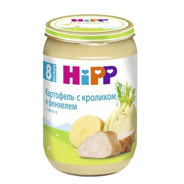 Пюре Hipp картофель с кроликом и фенхелем с 8 мес. 220г 1 шт.