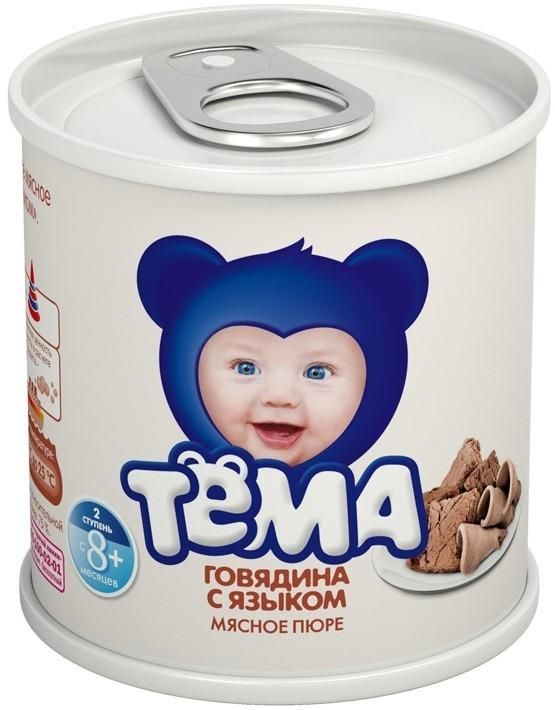 Пюре Тема говядина с языком с 8 мес. 100г 1