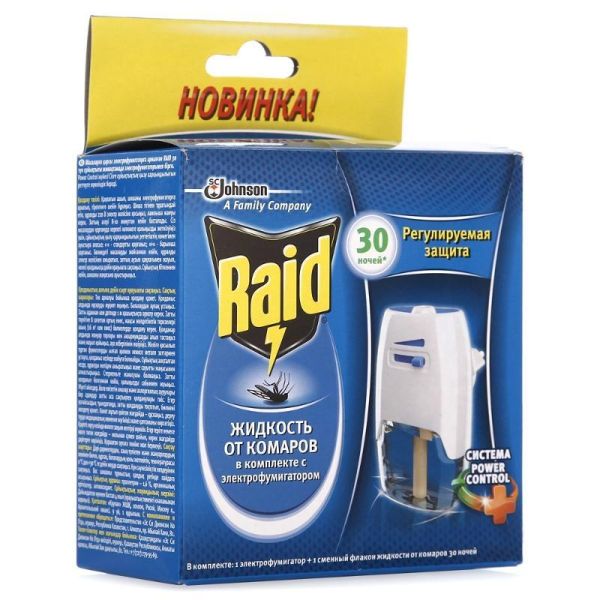 Raid фумигатор от комаров + жидкость 30 ночей 1 шт.