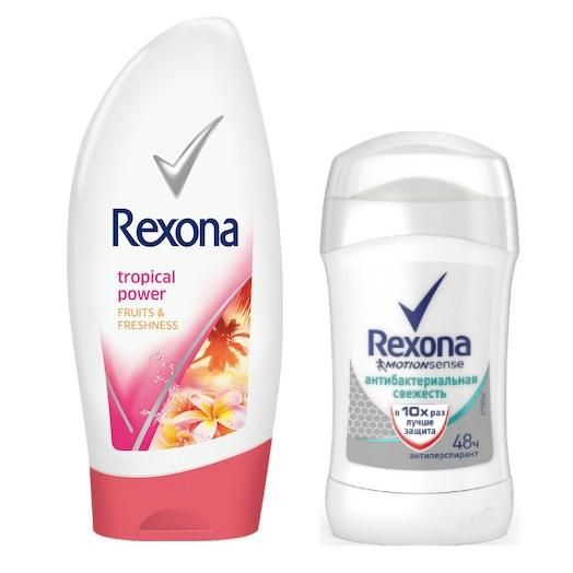 Rexona Антиперспирант-карандаш женский Антибактериальная свежесть 40мл + Гель дл