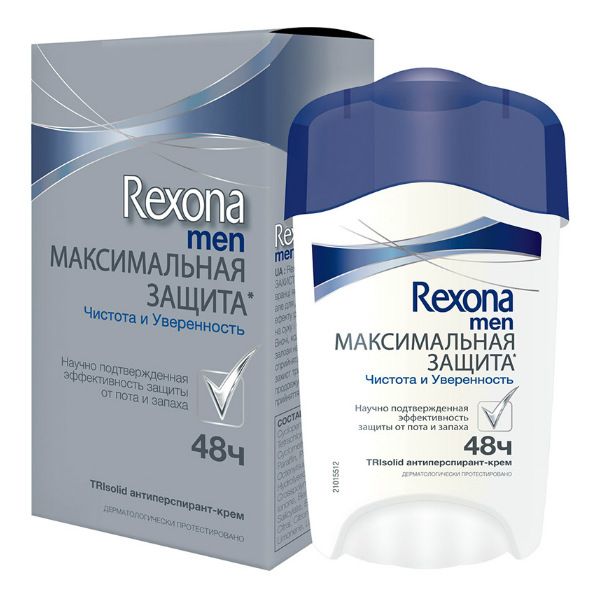 Rexona Антиперспирант-крем мужской Максимальная Защита Чистота и Уверенность