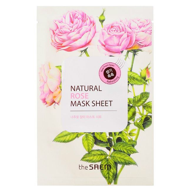 Saem Маска тканевая с экстрактом розы Natural Rose Mask Sheet 21мл