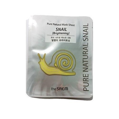 Saem Pure Natural Mask Sheet Snail Brighten Маска тканевая улиточная сияние 20 мл