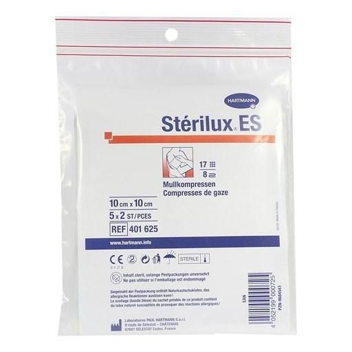 Салфетки Sterilux ES/Стерилюкс ЕС стерильные 8 слоев 17 нитей 10 х 10 см 10 шт.