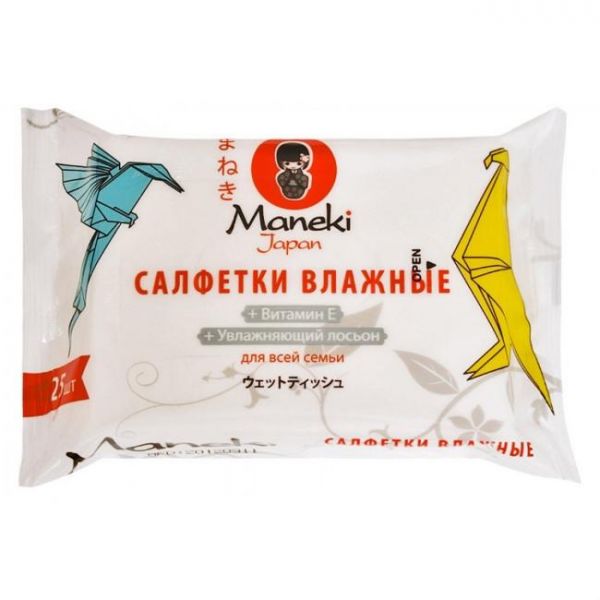 Салфетки влажные Kaiteki с витамином Е 25 шт. Салфетки влажные Kaiteki с витамином Е 25 шт.