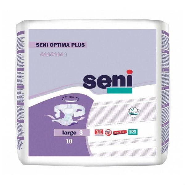 Seni Optima Plus Large подгузники для взрослых (80-125 см) 10 шт.