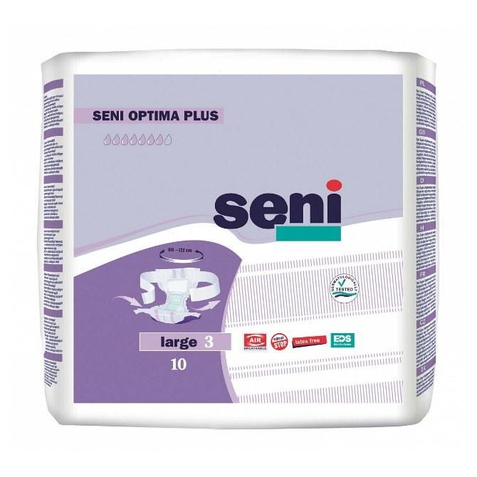 Seni Optima Plus Large подгузники для взрослых (80-125 см) 10 шт.